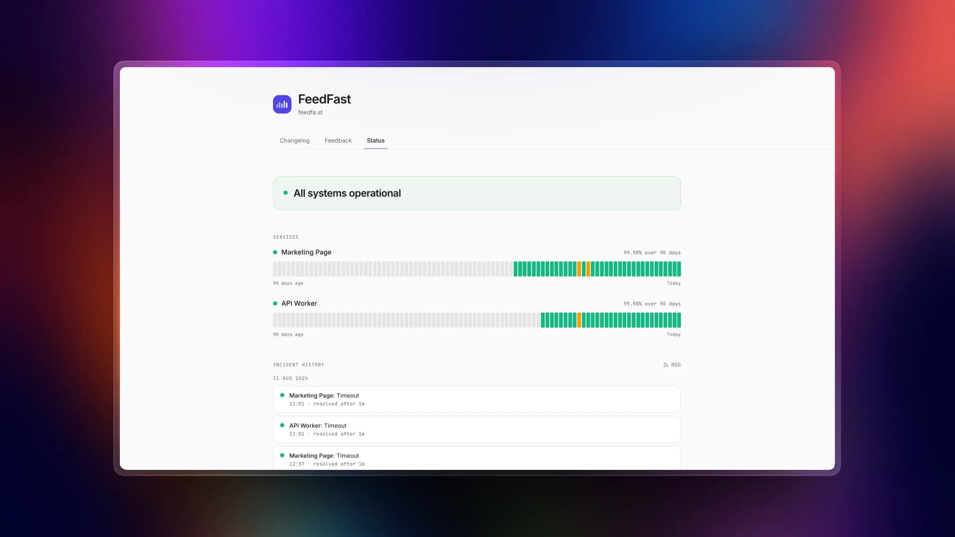 Monitor your endpoints, build a proper status page